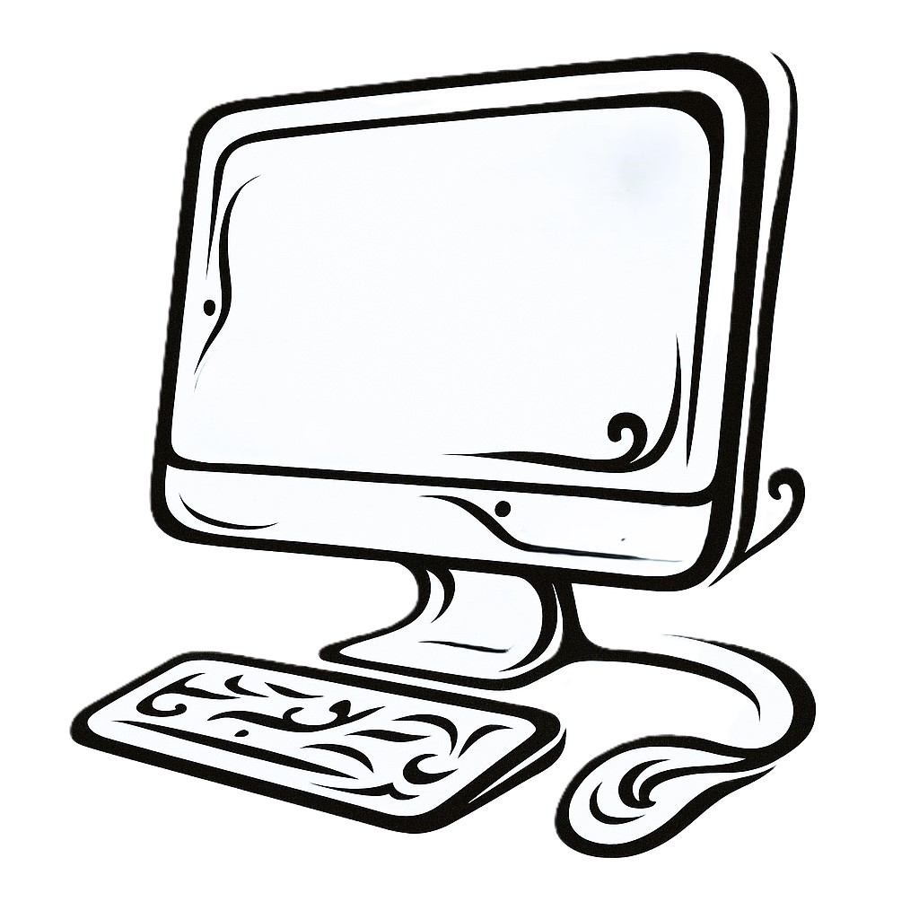 A-black-and-white-stylized-digital-illustration-of-a-computer-inspired-by-the-artistic-style-of-ele Activités de Programmation